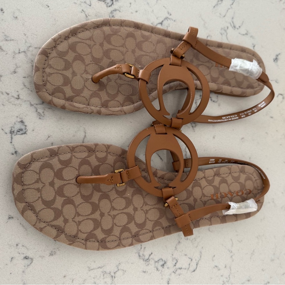 Coach Brown Signature Strap Sandal size 11 NWT
